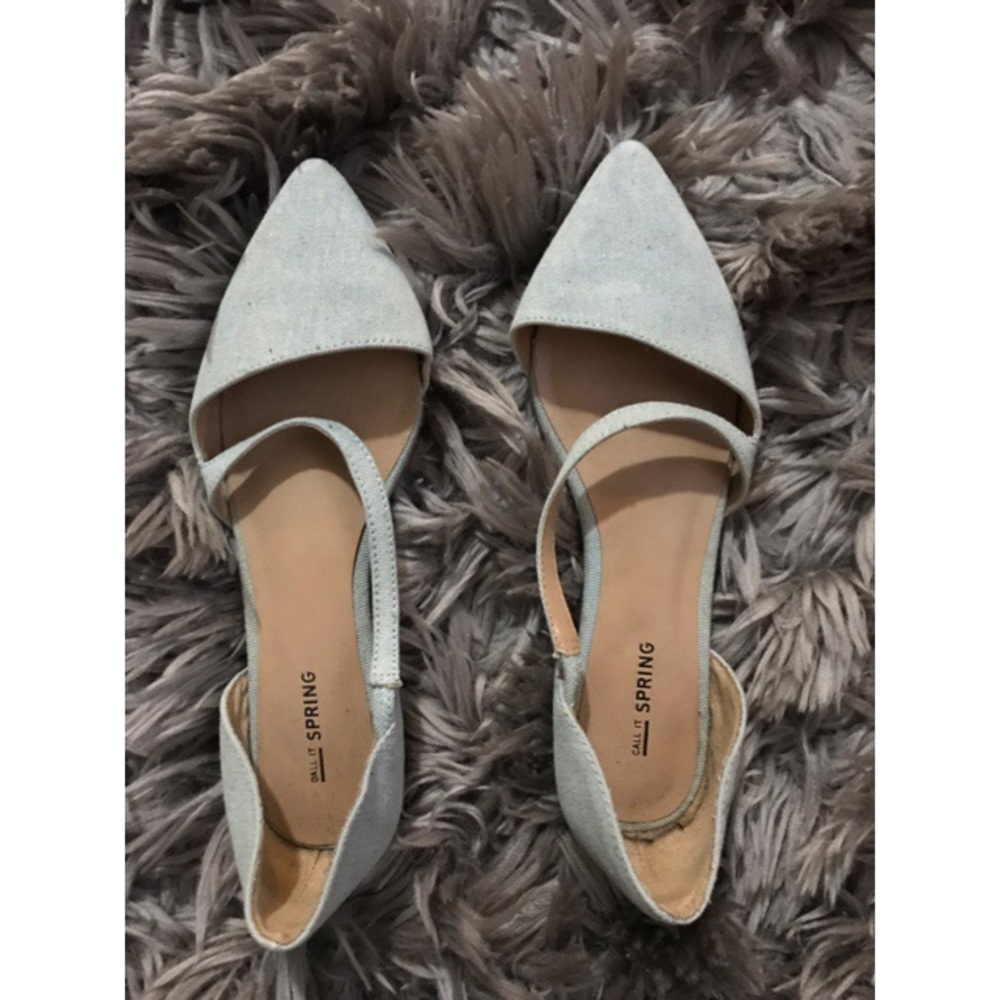 Light denim flats